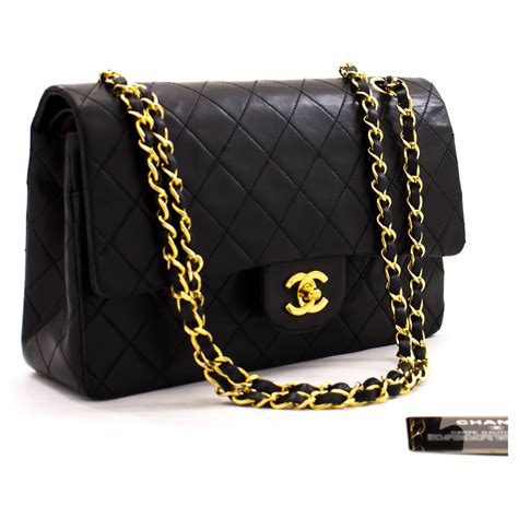 chanel handbag black leather|black chanel bag price.